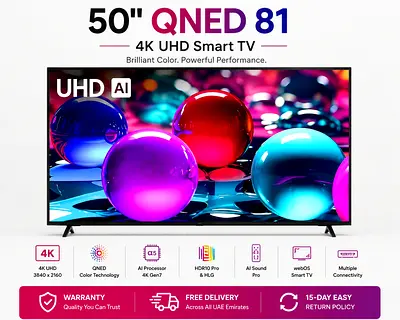 LG 50″ QNED81 4K Smart TV | Native 120Hz | HDMI 2.1 | FreeSync Premium