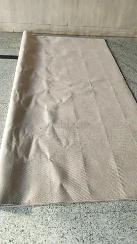 Beige solid color area rug - good condition