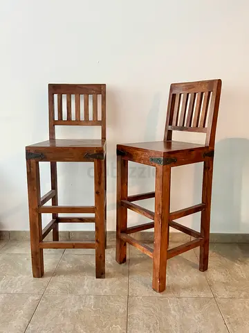 Pair of Dark Wood Stools