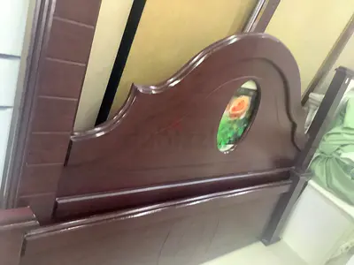 Dark Wood Single Headboard / Bed Back Panel - Good Condition