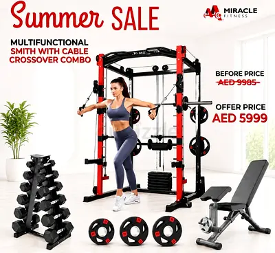 Miracle Fitness All in One Smith Multifunctional Trainer Combo Set