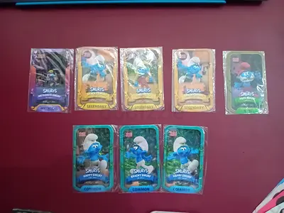 Lot of 9 Smurfs collectible trading cards (sealed)