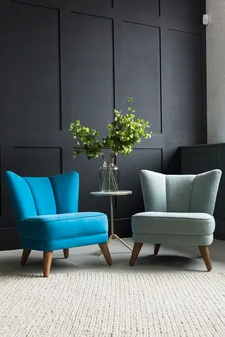 Pair of Modern Accent Chairs in Blue and Grey