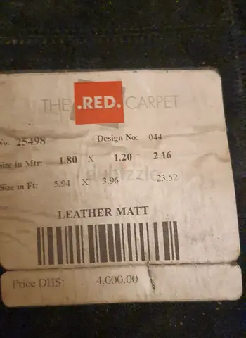The.Red.Carpet. 1.8 x 1.2 m. Genuine Leather. Worth AED 4,000. Selling For Just AED. 1,100. Unused.