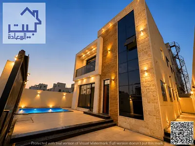 Modern villa, Al-Haliyo 2, with a swimming pool, registration fees, water and electricity included, freehold ownership for all nationalities