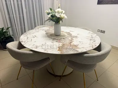 Round Marble Dining set for sale