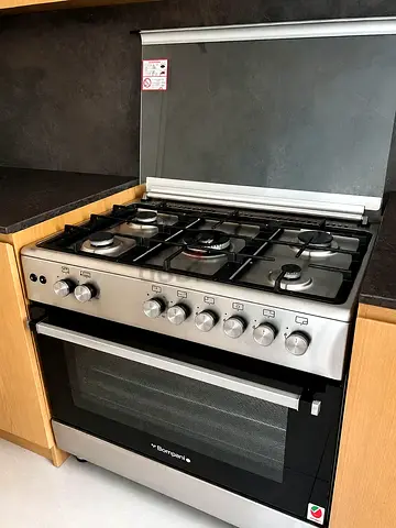 Stainless Steel 5-Burner Gas Cooker with Oven - Bompani (Good Condition)