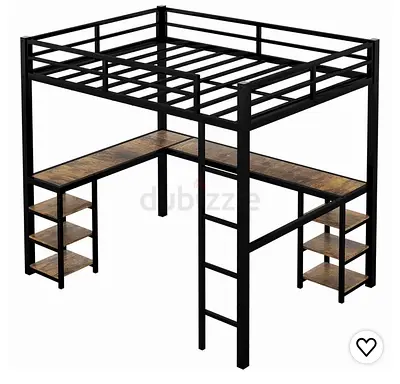 Royal Polar Loft Bed with Built-in Desk and Shelves - Single/Twin Size