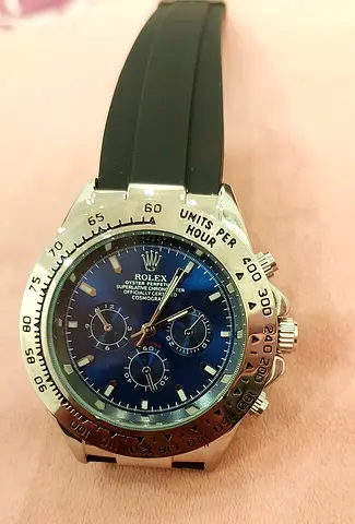 Chronograph Rolexwatch with black rubber strap