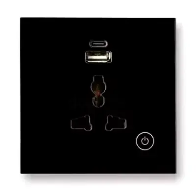 WIFI smart Wall Socket & USB Charger (Universal single socket Black /White)