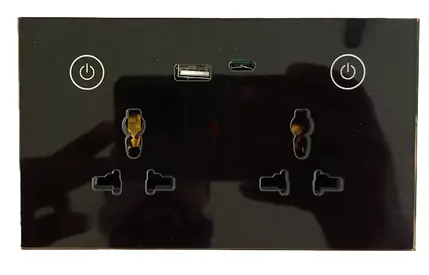 WIFI smart Wall Socket & USB Charger (Universal double socket Black)