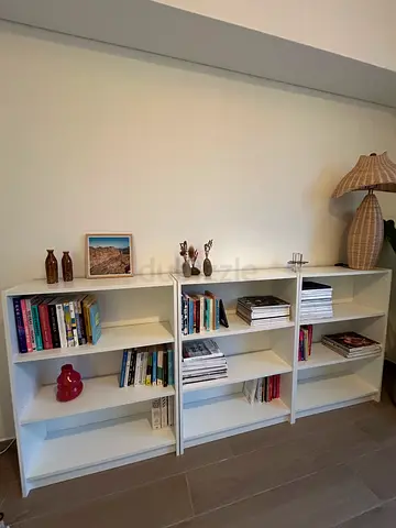 3 White IKEA Bookcase / Display Shelves - Good Condition