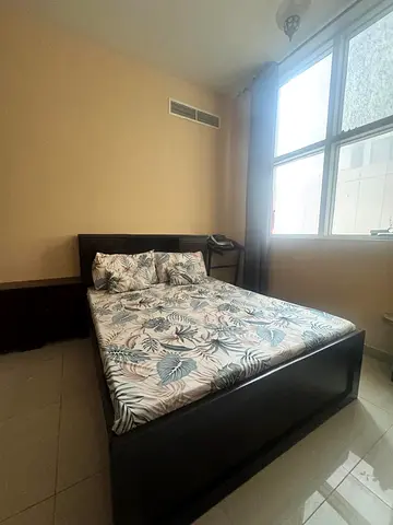Dark Wood Double Bed Frame with Headboard - Good Condition (Custom Made from Home Citi Furniture)