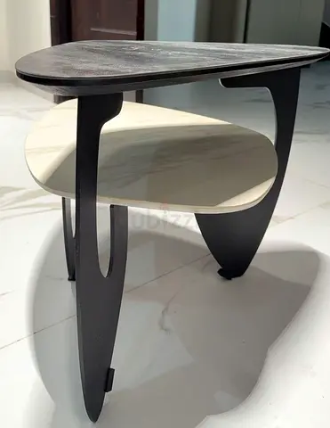 Modern Two-Tier Side Table with Curved Legs
