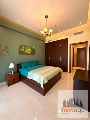 غرفة نوم واحدة مفروشة | Altia Residence | الوصول إلى الشرفة والمسبح