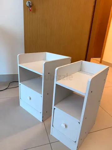 Pair of white bedside tables with drawers