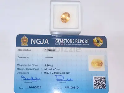 Natural Citrine Gemstone 2.28 ct with NGJA Certificate