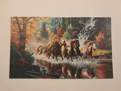 Large 5-Panel Horse Waterfall Wall Art Print