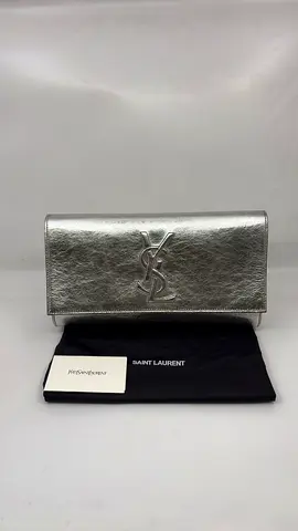 Saint Laurent Belle De Jour Silver Clutch Bag