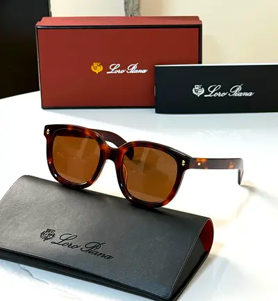 Loro Piana Tortoiseshell Sunglasses with Case