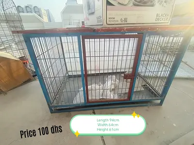Metal dog, cat or bird cage/kennel 94x64x61 cm - used, sturdy
