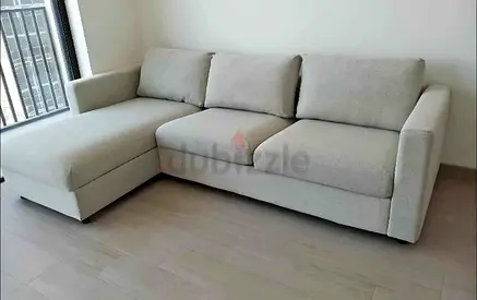 Modern Grey L-Shape Sofa with Chaise