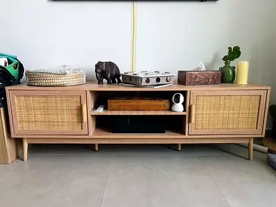 PAN Home Oaktree Rattan TV Unit – Up to 60”