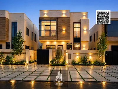 فيلامودرن للبيع من المالك مباشر ارضى واول شامل رسوم التسجيل والتمليك  تملك حرتصمييم فلل دبى على شارع الامارات مباشر.