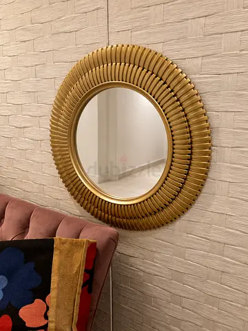 Center point Round Gold Decorative Wall Mirror - 60cm