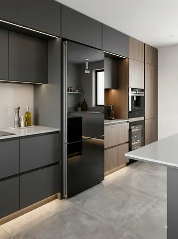 Siemens Bottom Freezer Refrigerator – Black Glass Body | Premium Design