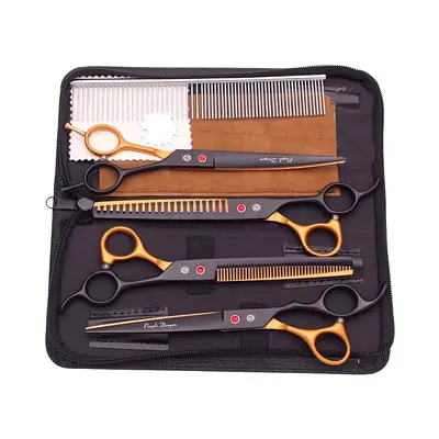 Purple Dragon Professional 5-in-1 Pet Grooming Scissor Set – Japanese Steel - Brand New