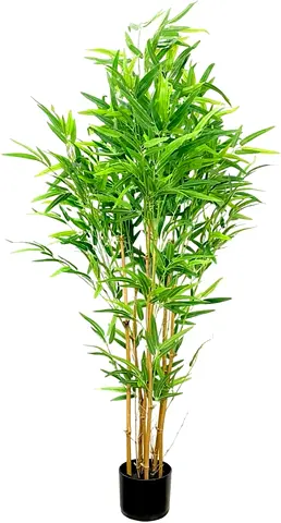 Tall Artificial Bamboo Plant in Pot - Lush Green Decorative Piece