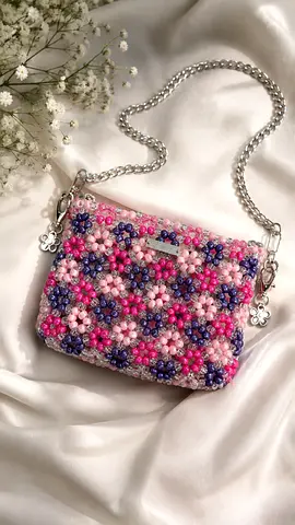 Handmade floral beaded bag