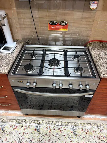 Stainless Steel 5-Burner Gas Range with Oven - Good Condition