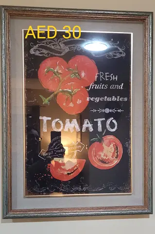 Framed Tomato Produce Print — Rustic Kitchen Wall Art
