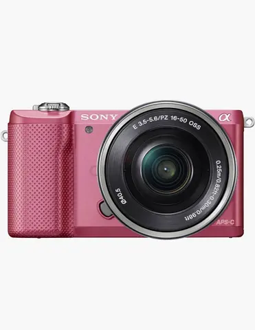 Sony Alpha A5000 Mirrorless Camera with 16-50mm Lens - Pink