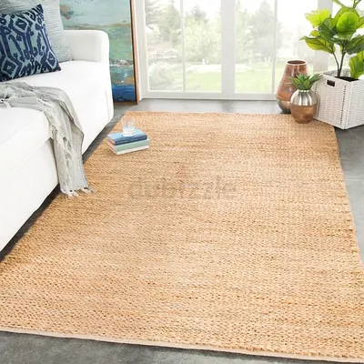 Natural Jute Area Rug - Neutral Rectangle (Approx. 2.5 x 1.6m)