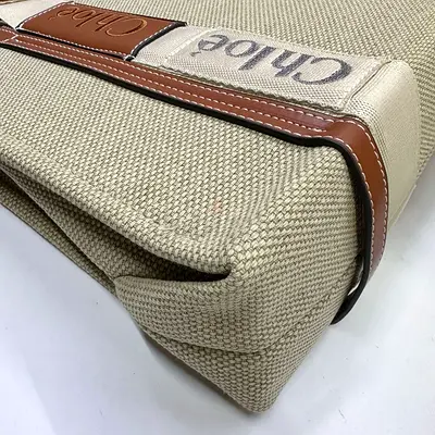 Chloé Canvas & Leather Tote Bag - Beige