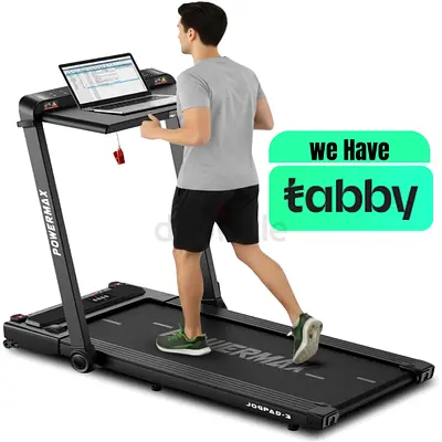PowerMax Fitness JogPad-3 (4HP Peak) Motorized 2 in 1 Under Desk Treadmill for Home Workout | Walkin