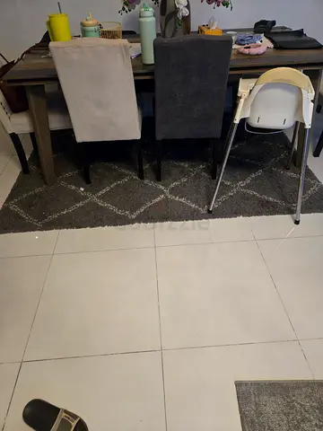 Light grey modern area rug - large, good condition