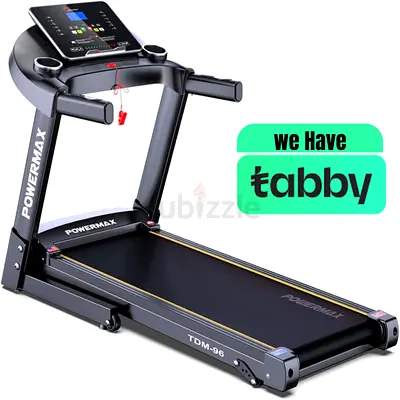 PowerMax Fitness TDM-96 4HP Treadmill, Bluetooth, LCD Display, Manual Incline – TDM-96