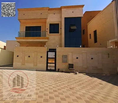Villa for sale in Ajman, Al Amrah area. 5 master bedrooms, majlis, living room, maid's room. Freehold ownership for all nationalities. Bank financing
