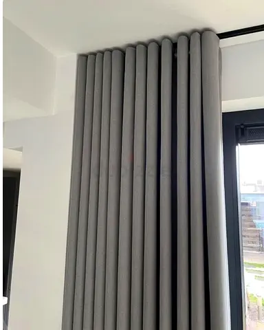 Grey Thermal Blackout Curtains - Pair, Modern Pleated