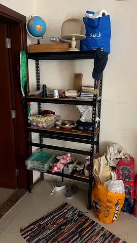 Heavy-duty metal storage shelving unit - 5 tiers, used