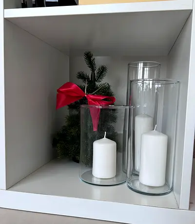 Set of 3 Clear Glass Cylinder Vases - Different Heights