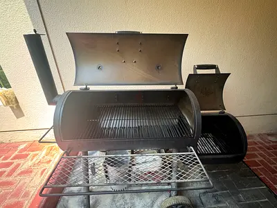 Offset Charcoal Smoker / Grill with Side Firebox - Used