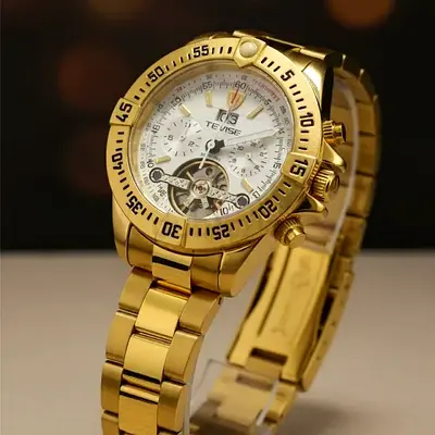 Gold Toned Tevise Automatic Men's Watch