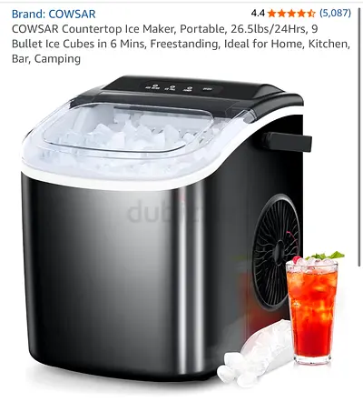 Portable Countertop Ice Maker - Makes Bullet Ice in Minutes