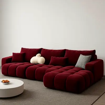 MAKE A BOLD STATEMENT! Order an Ultra-Luxury Channeled Bubble Sectional Sofa Handcrafted Just For Yo