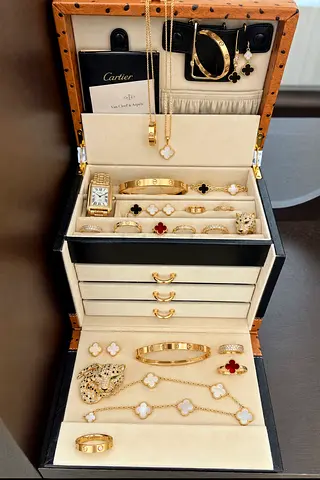 Mendoza ostrich and leather jewelry box